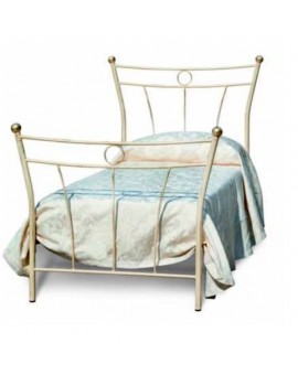 Letto singolo in ferro battuto in vari colori grigio,avorio,ramato antico