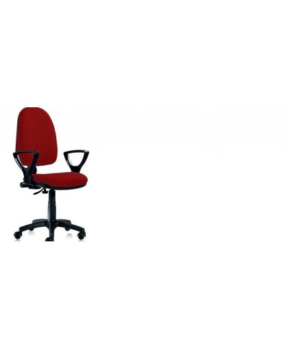 Poltroncina girevole per ufficio seduta interna in faggio imbottitatessuto rosso