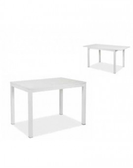 Tavolo quadrato struttura in metallo allungabile 90x90 a 180x90 tutto bianco