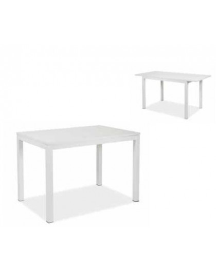 Tavolo quadrato struttura in metallo allungabile 90x90 a 180x90 tutto bianco