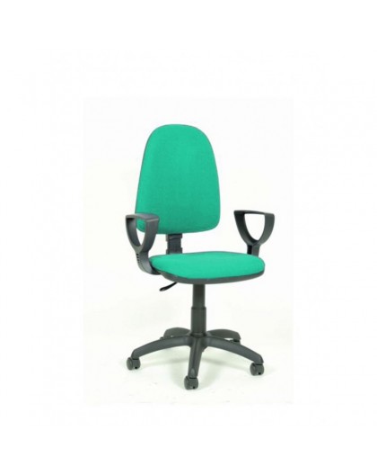 Poltroncina girevole per ufficio seduta interna in faggio imbottita tessuto verde