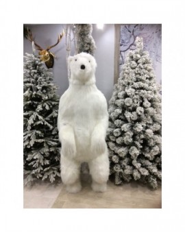 Addobbo natalizio animale orso bruno bianco naturale addobbo natele negozio