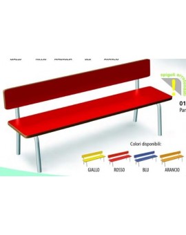 panchina per asilo con schienale con spigoli arrotondati cm 125 in vari colori