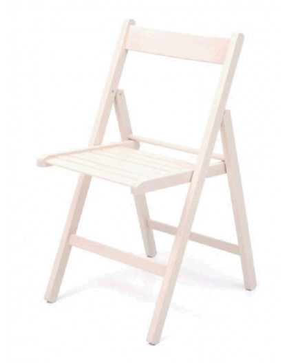4x sedia in legno pieghevole di faggio colore bianco da giardino