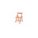 4x sedia in legno pieghevole di faggio colore arancio da giardino