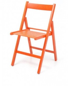 4x sedia in legno pieghevole di faggio colore arancio da giardino