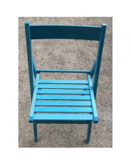 4x sedia in legno di faggio pieghevole di colore Azzurro New color