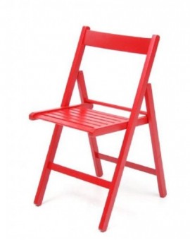 4 sedia pieghevole in legno di faggio colore rosso richiudibile