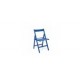 4x sedia pieghevole in legno di faggio colore blu pieghevole