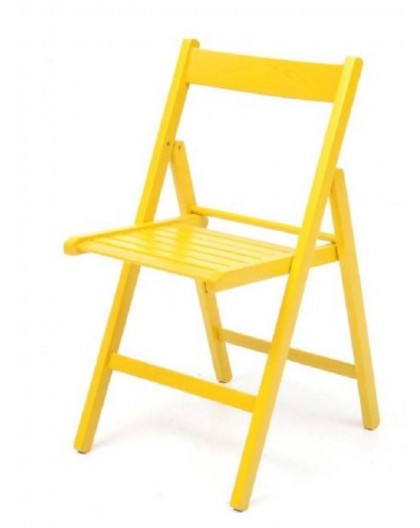 4x sedia pieghevole in legno di faggio colore giallo