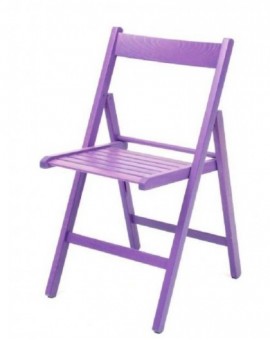 4 sedia in legno di faggio pieghevole colore lilla