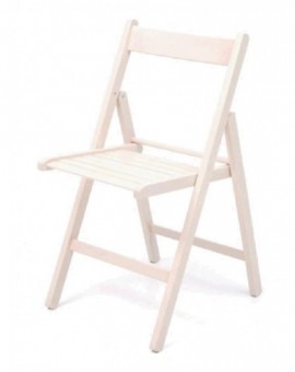 4x sedia in legno pieghevole di faggio colore bianco