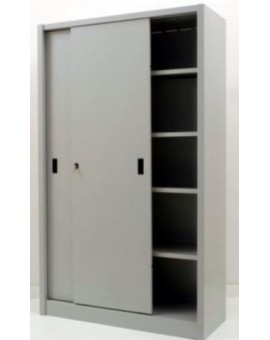 Armadio per archivio ufficio in metallo con ad ante scorrevoli 120x45x200 grigio