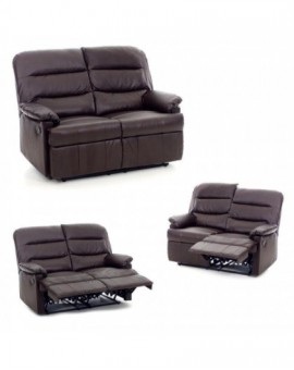 Divano 2 posti recliner reclinabile mod.relax marrone arredo ufficio