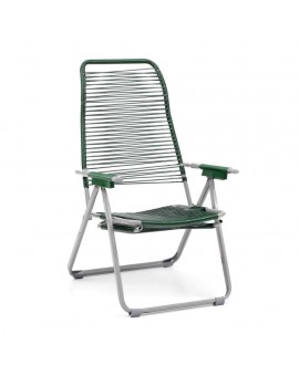 Sdraio sedia cordonata verde struttura in metallo per esterno estate arredo