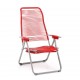 Sdraio sedia cordonata rossa struttura in metallo per esterno estate arredo