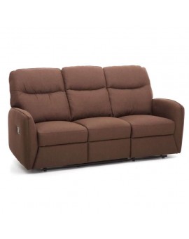 Divano marrone 3 posti recliner reclinabile mod.relax kube colore marrone in tessuto arredo ufficio