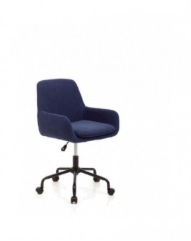 Sedia girevole sediolina per cameretta colore blu tessuto con seduta imbottita