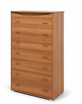 Settimino maxy in legno colore noce a 7 cassetti moderno