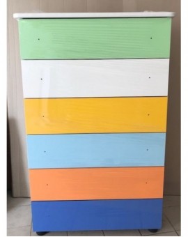 Settimino bianco per cameretta multicolor moderno melaminico montato cm 75